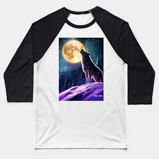 Winter Wolf Howling Baseball T-Shirt